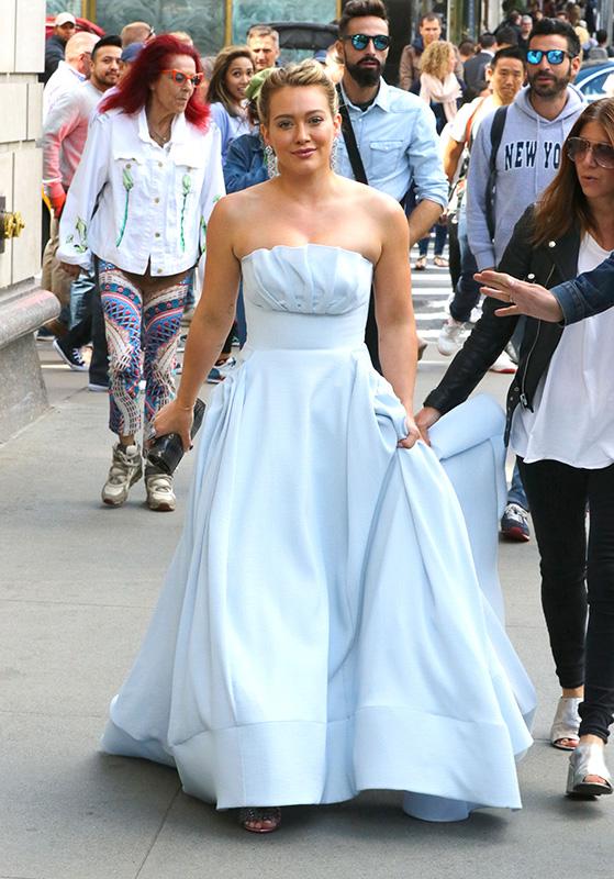 Hilary Duff in a Ball Gown on the set of Younger