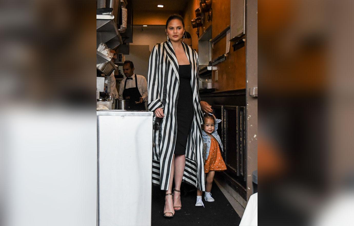 John Legend and Chrissy Teigen out for a family lunch