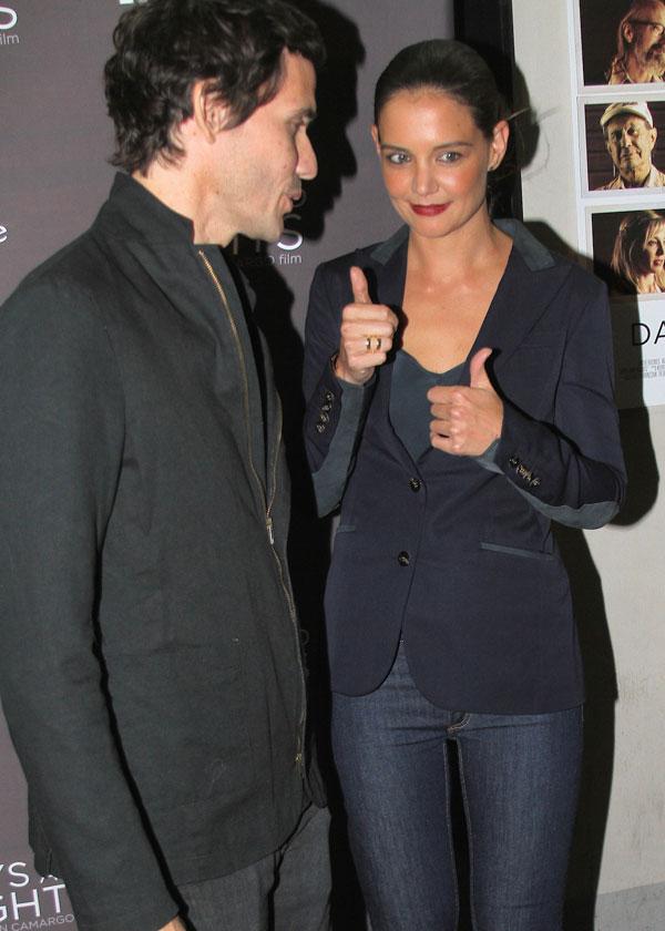 Katie holmes thumbs up