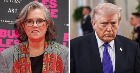split photo of Rosie O’Donnell & Donald Trump