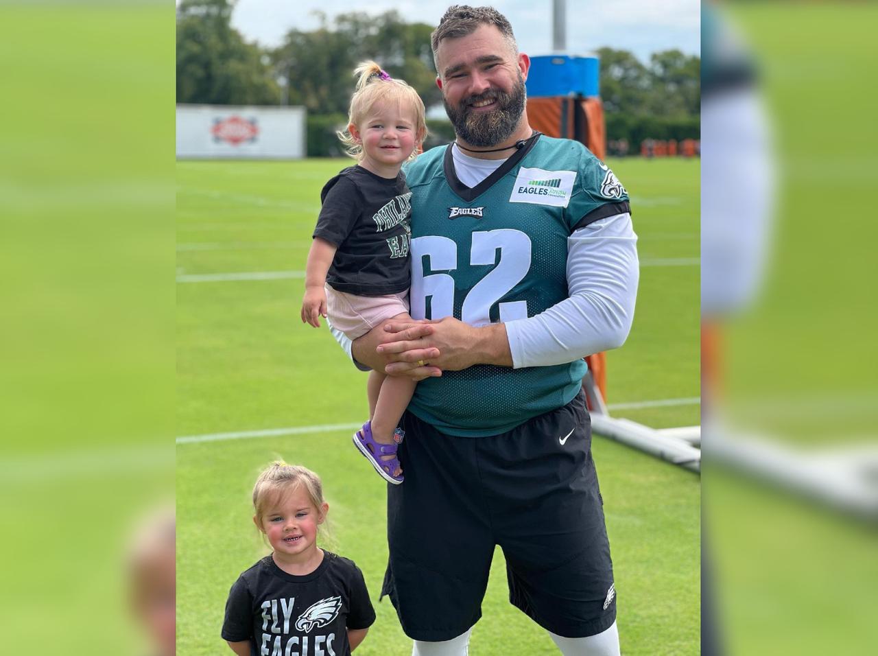 Jason Kelce's Cutest Moments With His & Wife Kylie's 3 Kids: Photos