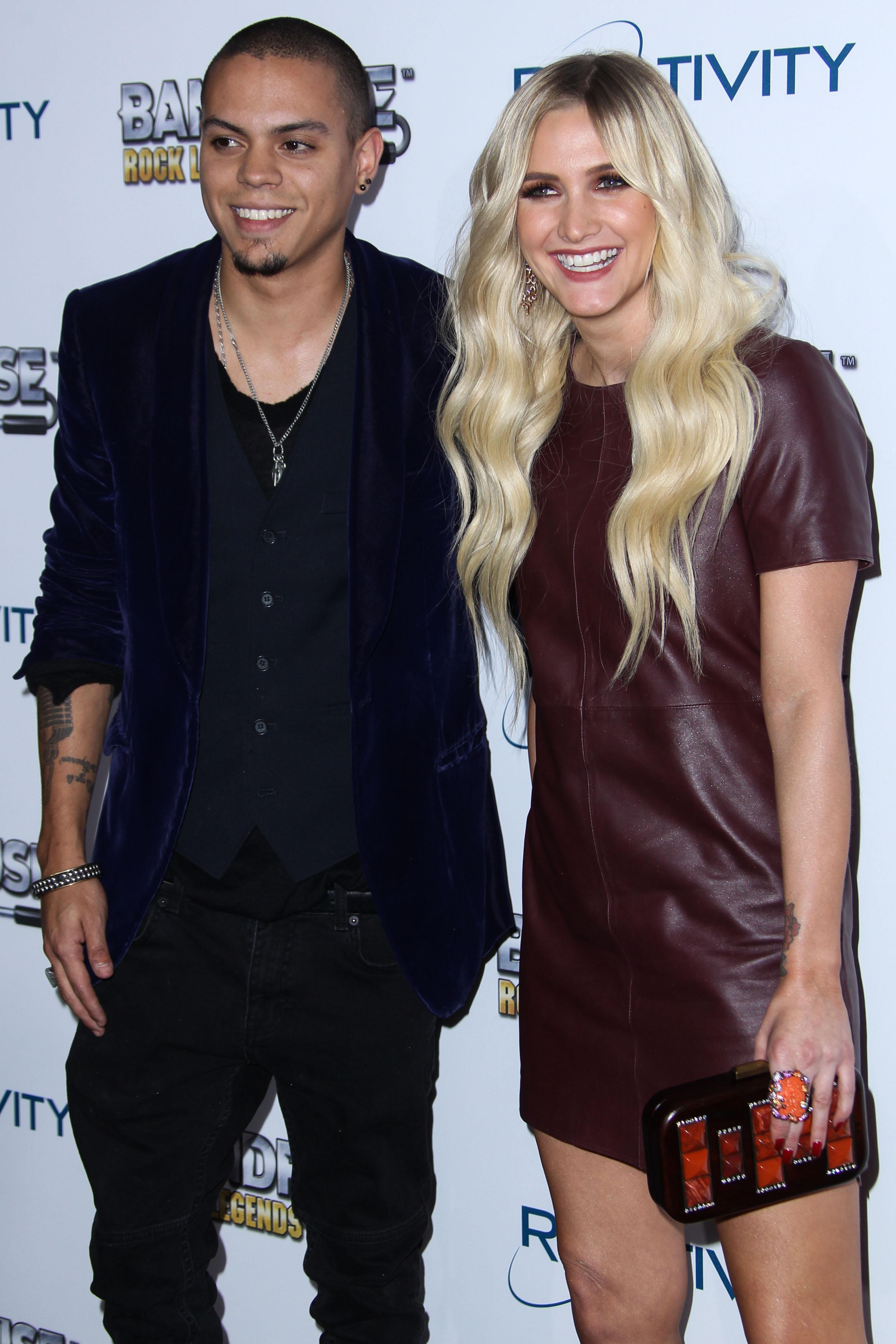 Ashlee Simpson and Evan Ross stock photos