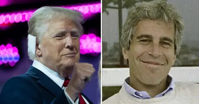 Split photo of Donald Trump and Jeffrey Epstein