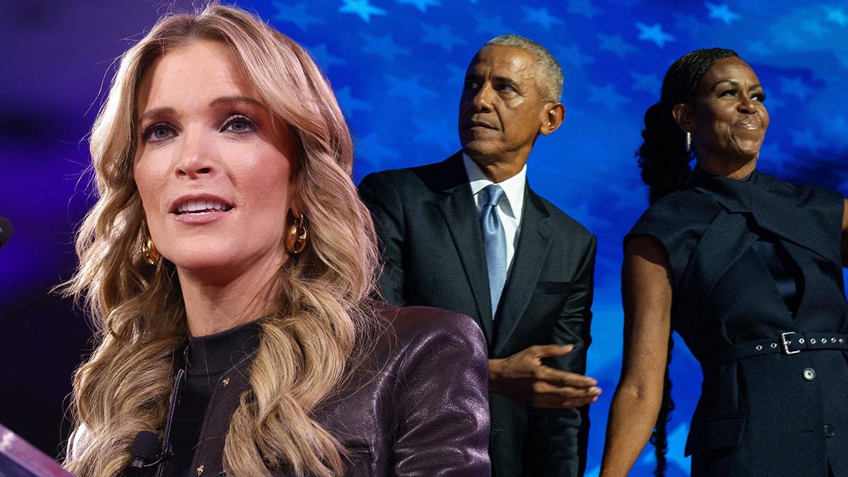 Composite photo of Megyn Kelly, Barack Obama and Donald Trump.