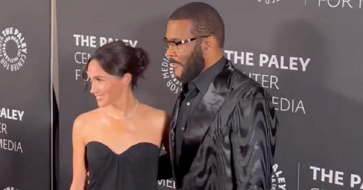 tyler perry shuts down question meghan markle prince harry flee uk