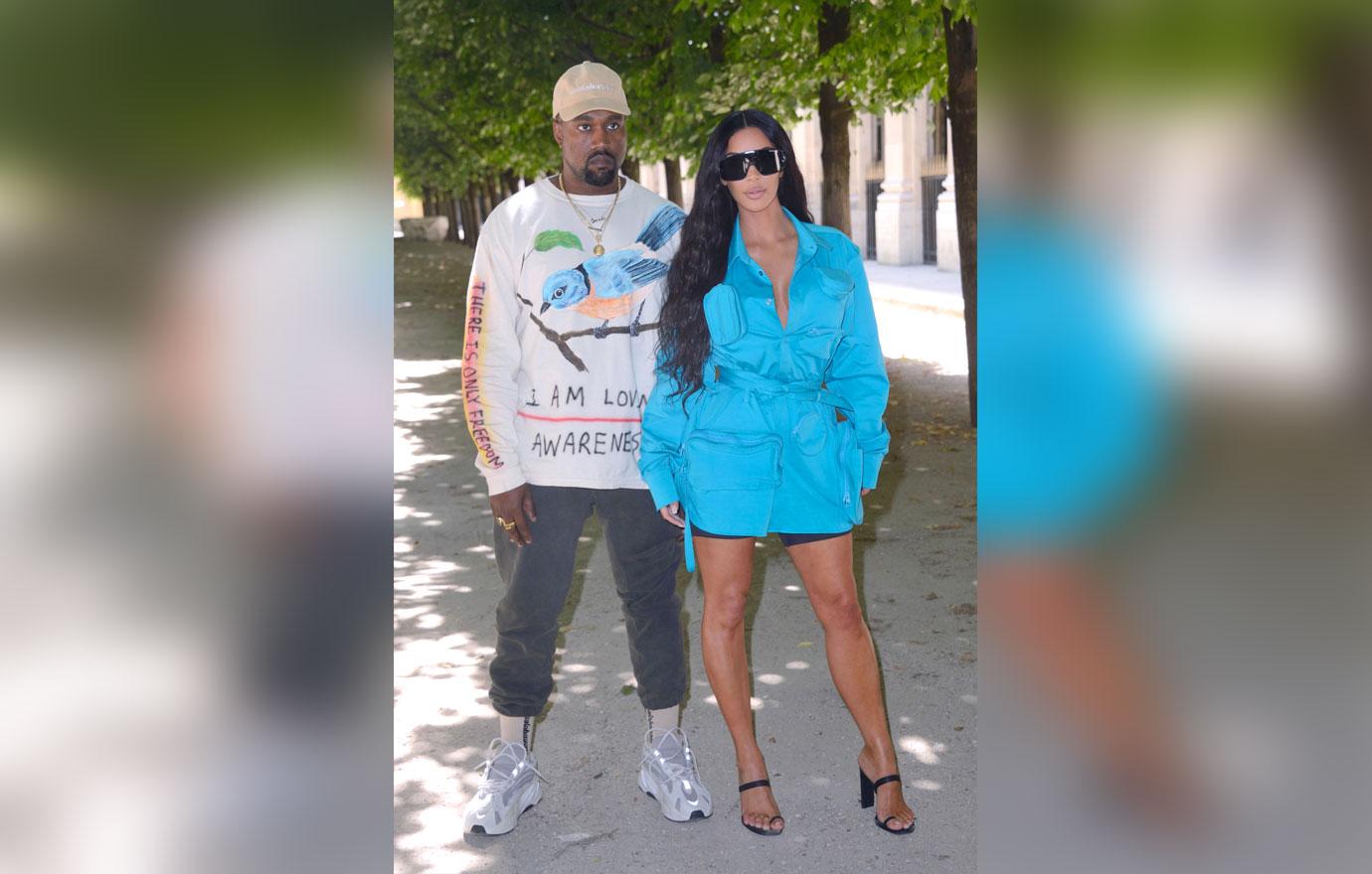 Kim And Kanye At Louis Vuitton Menswear S/S 2019 During Paris Fashion Week - Outside Arrivals