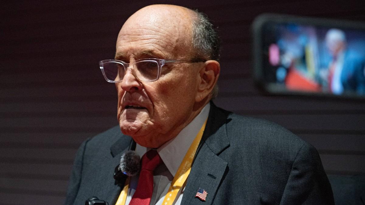 image of Rudy Giuliani is in the hospital. 
