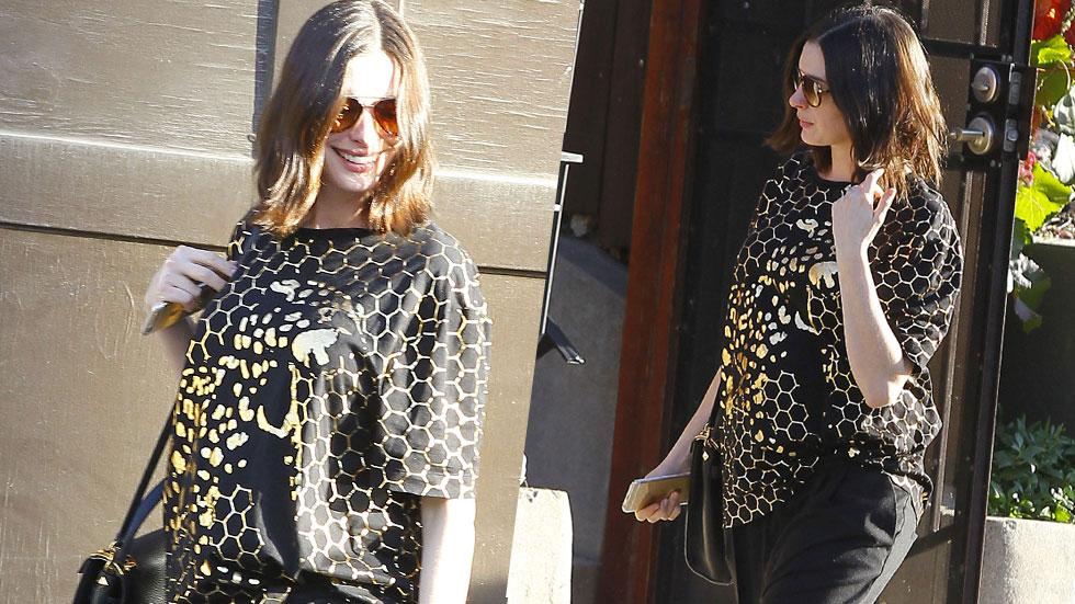 anne hathaway baby bump