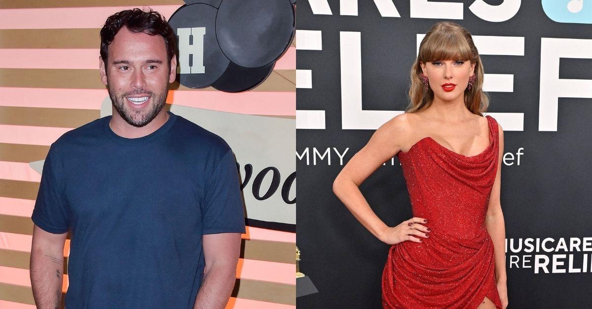 Composite Photo of Scooter Braun and Taylor Swift