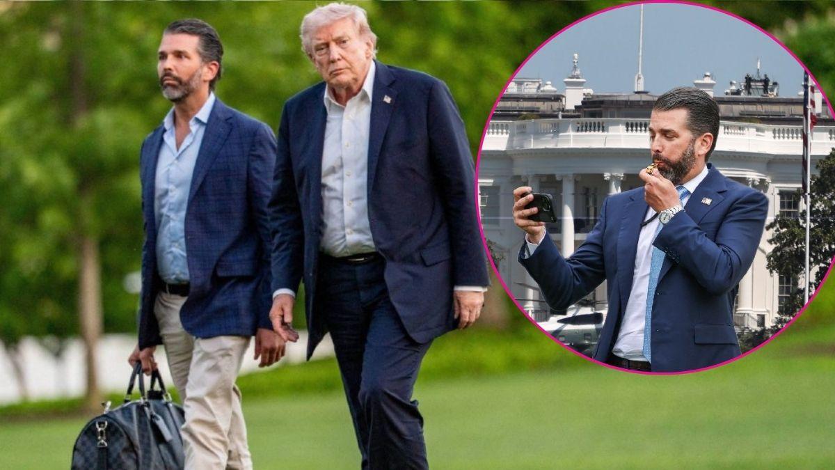pic of Don Jr, Donald Trump. 
