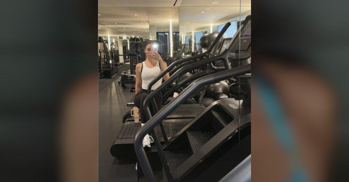khloe kardashian flaunts fit physique hardcore gym workout photo