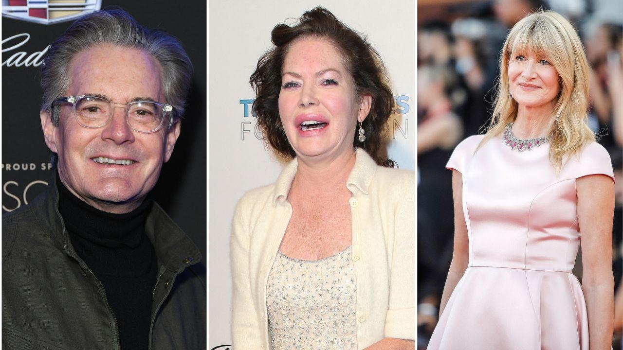 Split image of Kyle MacLachlan, Lara Flynn Boyle, and Laura Dern.