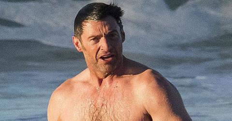 *EXCLUSIVE* Hugh Jackman and a very muscular friend hit the beach in Australia