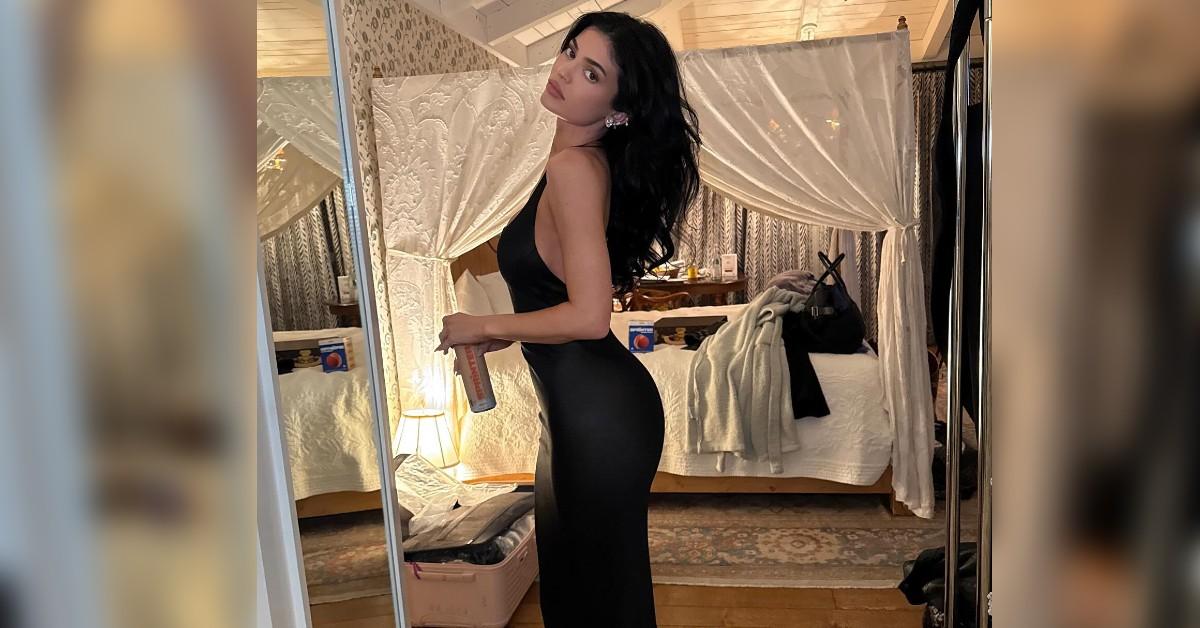 kylie jenner shows off curves black dress pda timothee chalamet photos kyliejenner