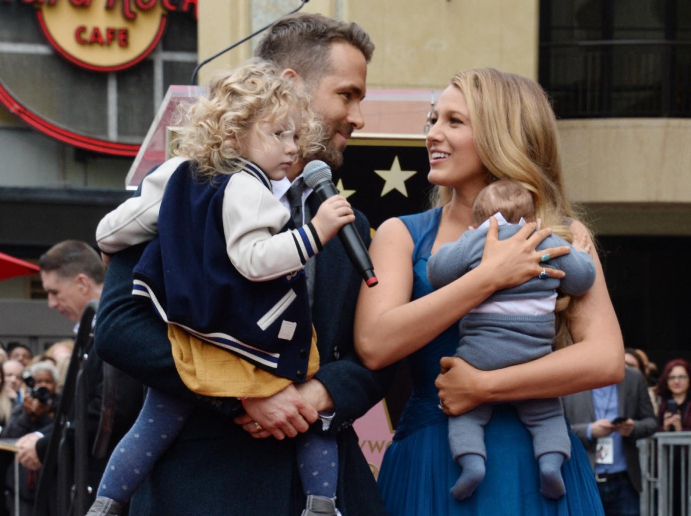 ryan reynolds blake livelys fourth child name olin movie premiere