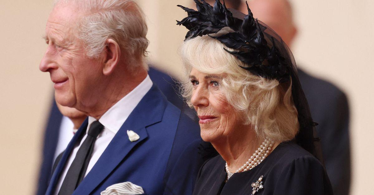 image of Queen Camilla fought off her attacker by hitting him with her shoe.