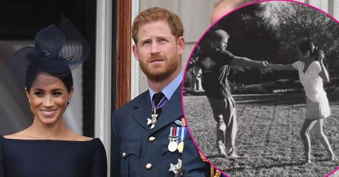 image and inset of meghan markle and prince harry