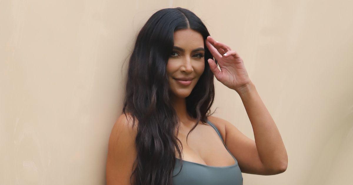 Kim Kardashian wears beige control pants to keep her curves in check