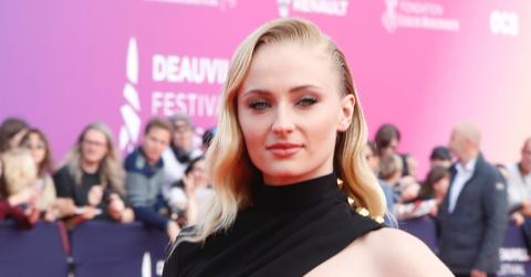 Sophie Turner Wearing a Black Dress