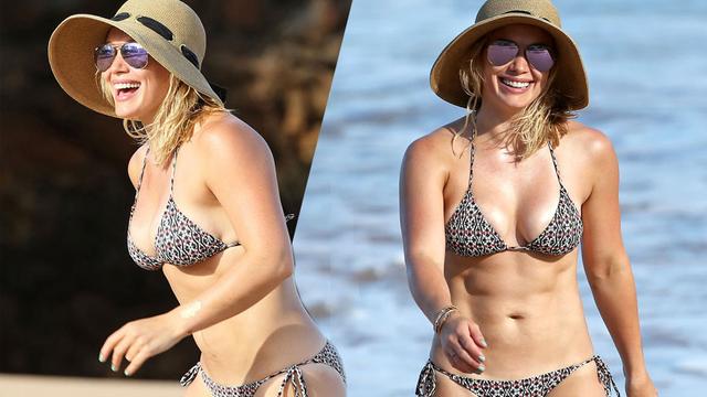 Hilary Duff Shows Off Her Amazing Abs On The Beach Check Them Out 