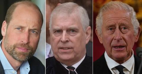 Composite photo of Prince William, Prince Andrew and King Charles.