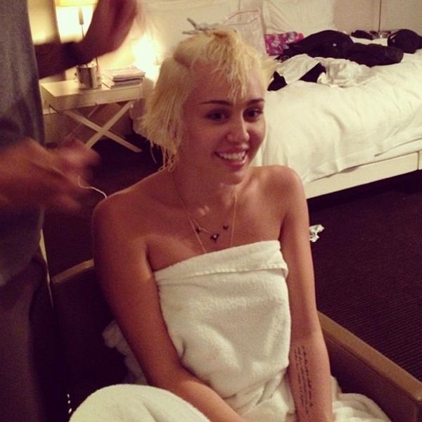 Miley cyrus in towel