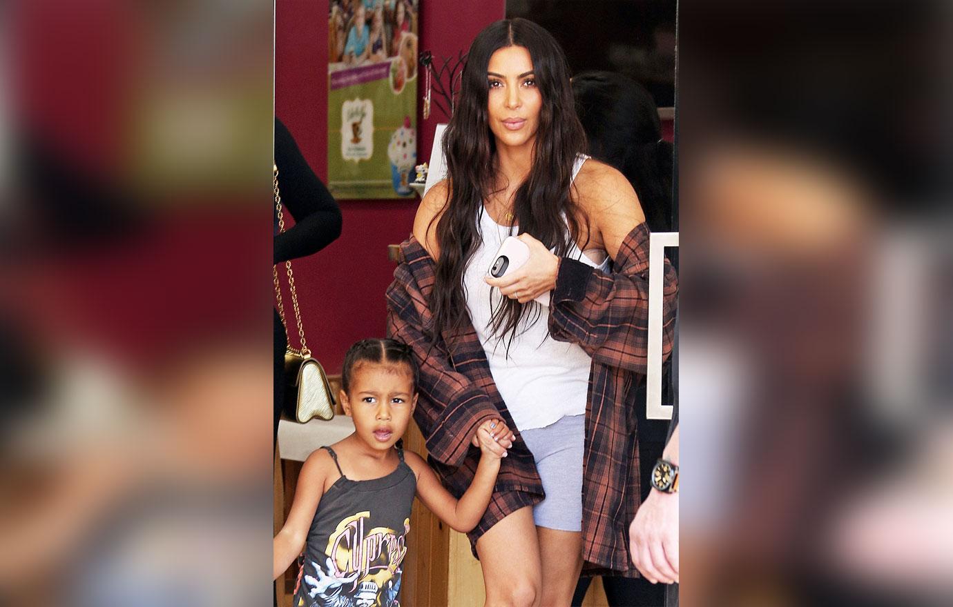 Kim Kardashian and daughter North finish their pottery painting at Color Me Mine