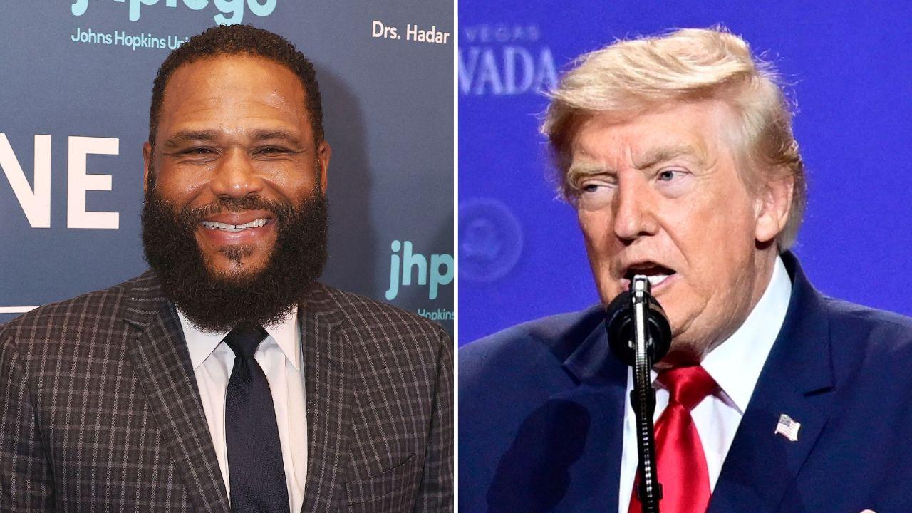 Photo of Anthony Anderson and Donald Trump.