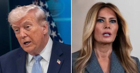 split photo of donald trump and melania trump