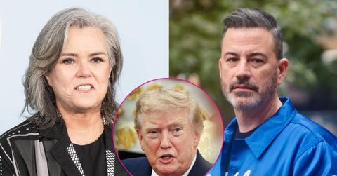 Composite photo of Rosie O'Donnell, Jimmy Kimmel and Donald Trump.