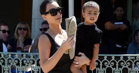 Kim Kardashian and her daughter North West go to the movies at The Commons in Calabasas, CA ***NO DAILY MAIL SALES***