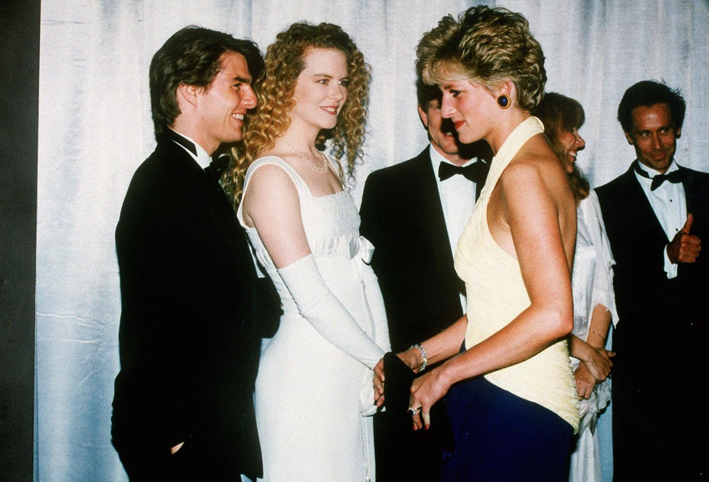 Diana, Princess of Wales meets actors Tom Cruise and Nicole