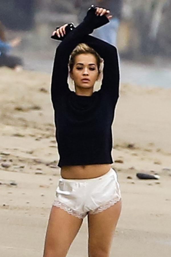 rita ora topless beach photoshoot