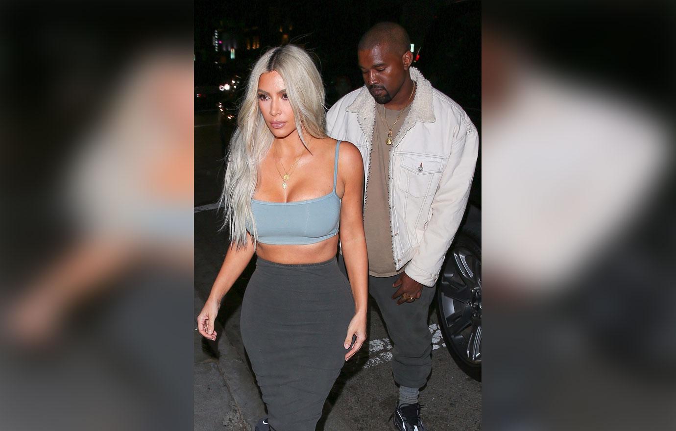 Kim Kardashian and Kanye West arrive at Kendall&#8217;s birthday party at Petite Taqueria