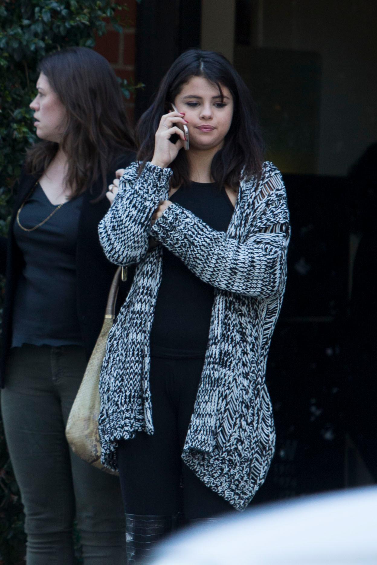 EXCLUSIVE: Selena Gomez leaves &#8216;Mr Chow&#8217; restaurant in Beverly Hills.