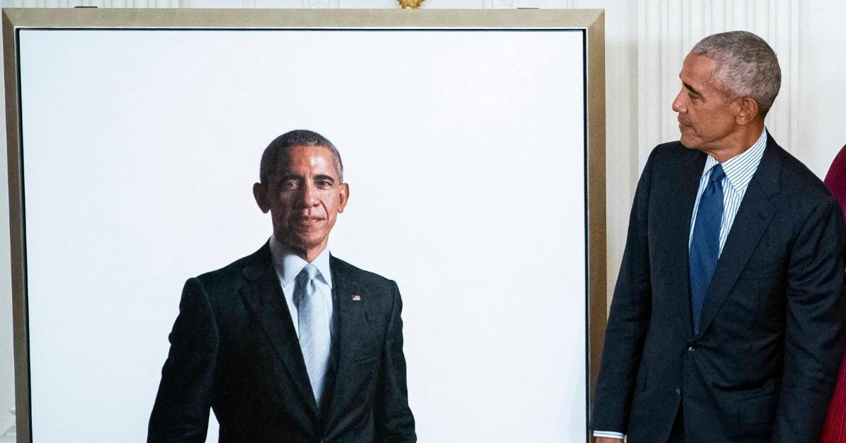 Image of Donald Trump moved Barack Obama's portrait away from the public's view.