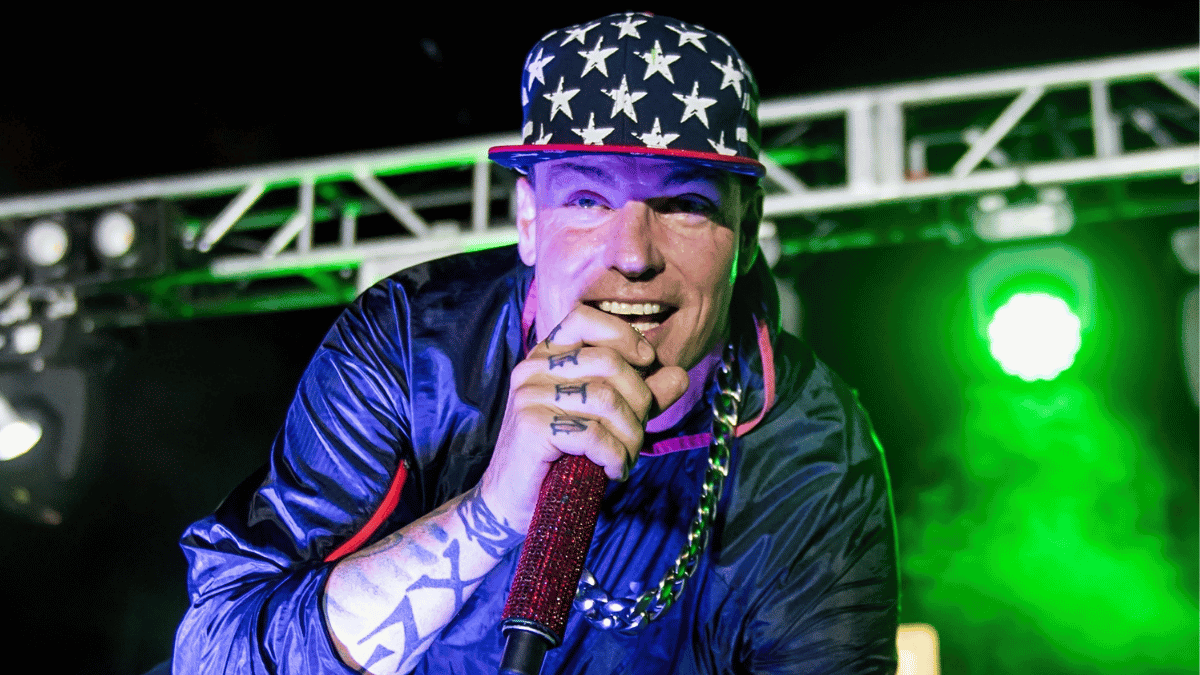 Image of Vanilla Ice claimed he avoids mixing music with politics.