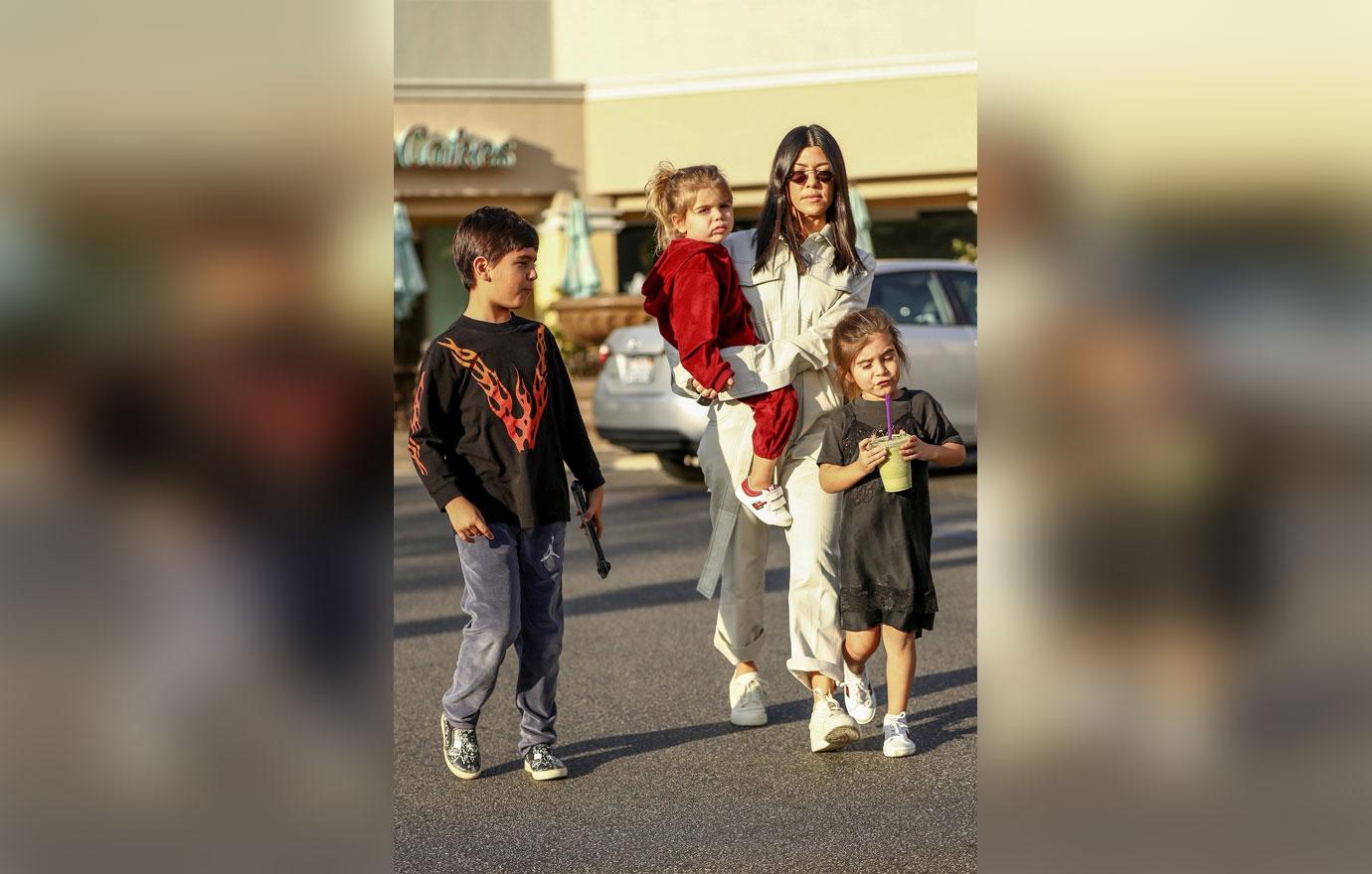 Kourtney Kardashian and the kids have Family Fun Day minus Scott at Color Me Mine