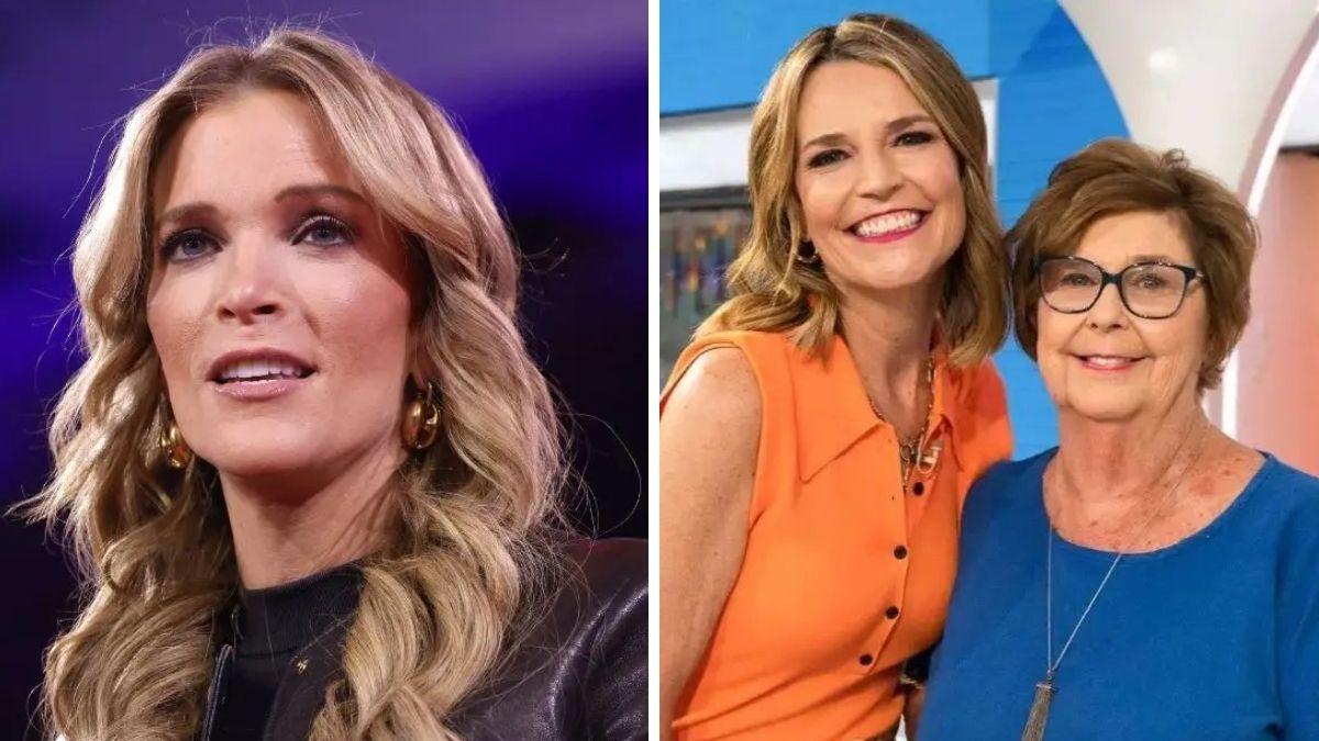 split photo of megyn kelly and savannah guthrie with her mom nancy guthrie