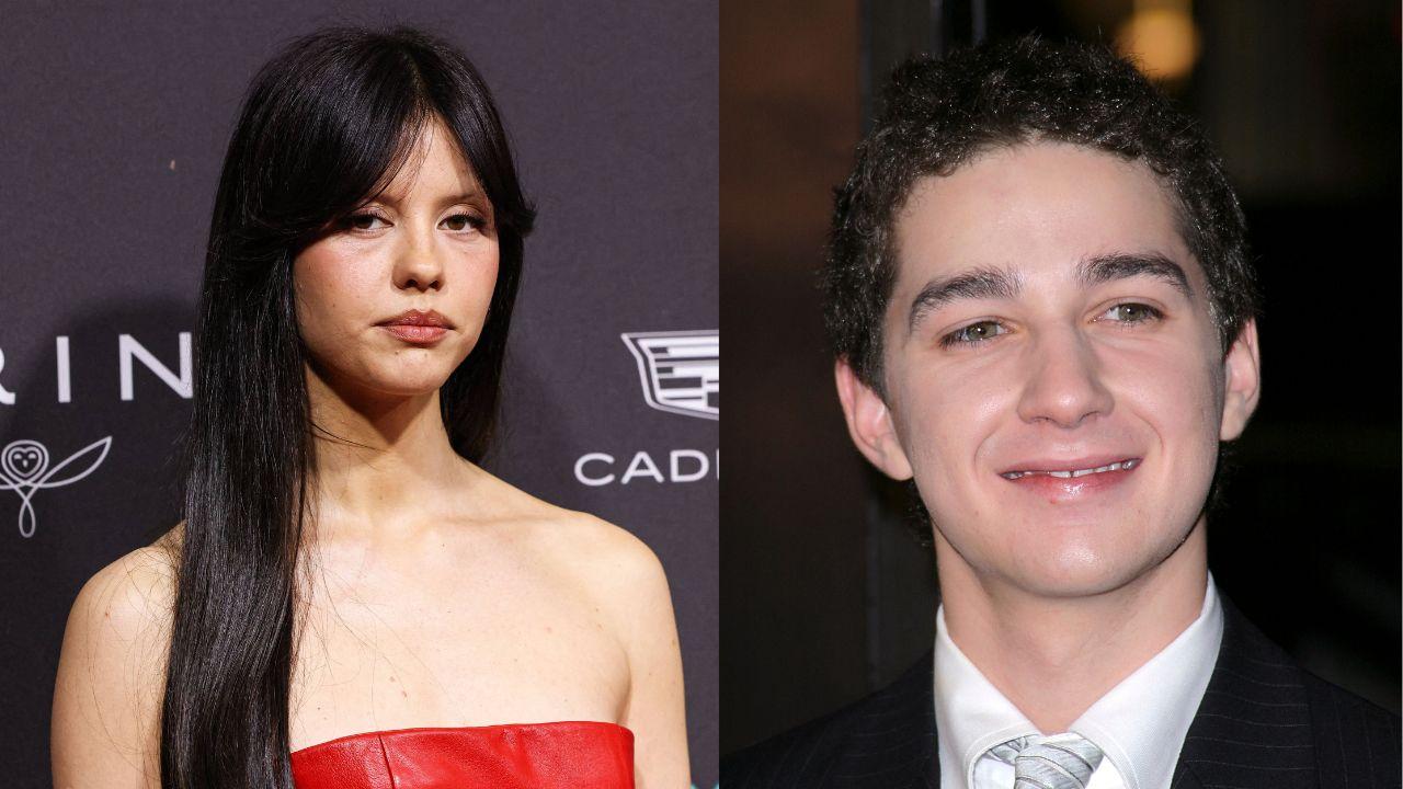 Split image of Mia Goth and Shia LaBeouf.