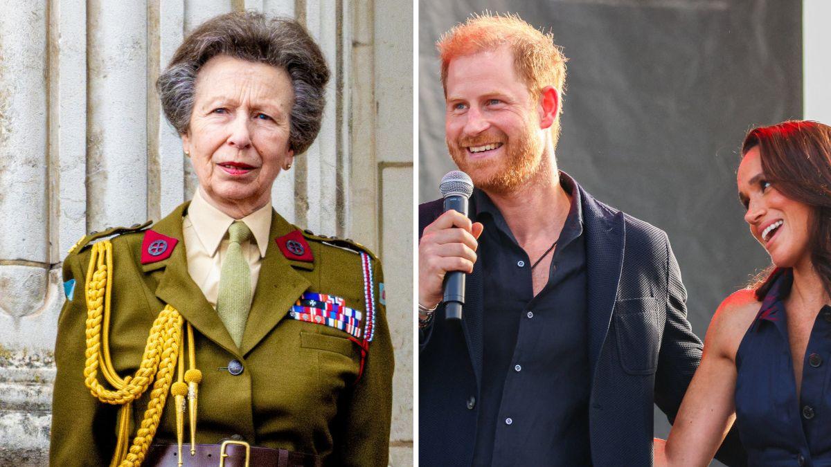 Image of Princess Anne reportedly warned about Prince Harry and Meghan Markle's relationship.