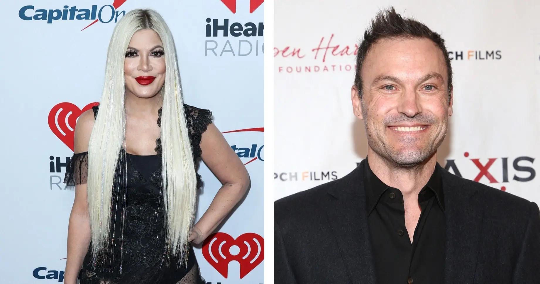 Composite photo of Tori Spelling and Brian Austin Green.