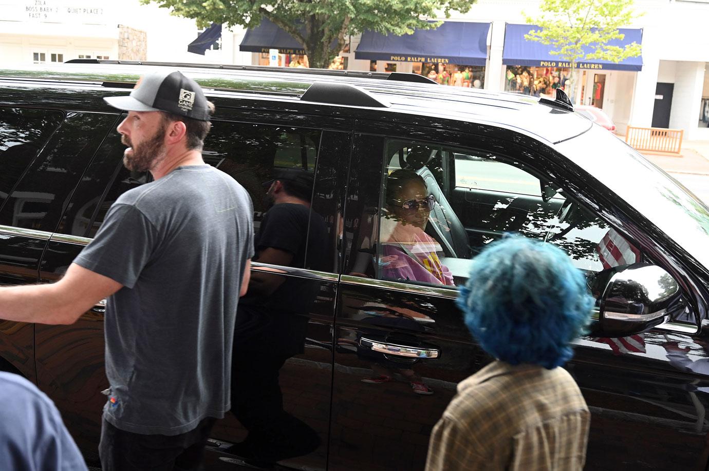 ben affleck seen in hamptons jlo waiting in car