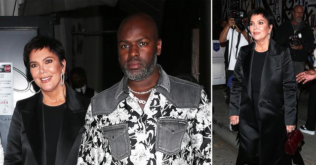 kris jenner and corey gamble seen leaving dinner at craigs restaurant in west hollywood