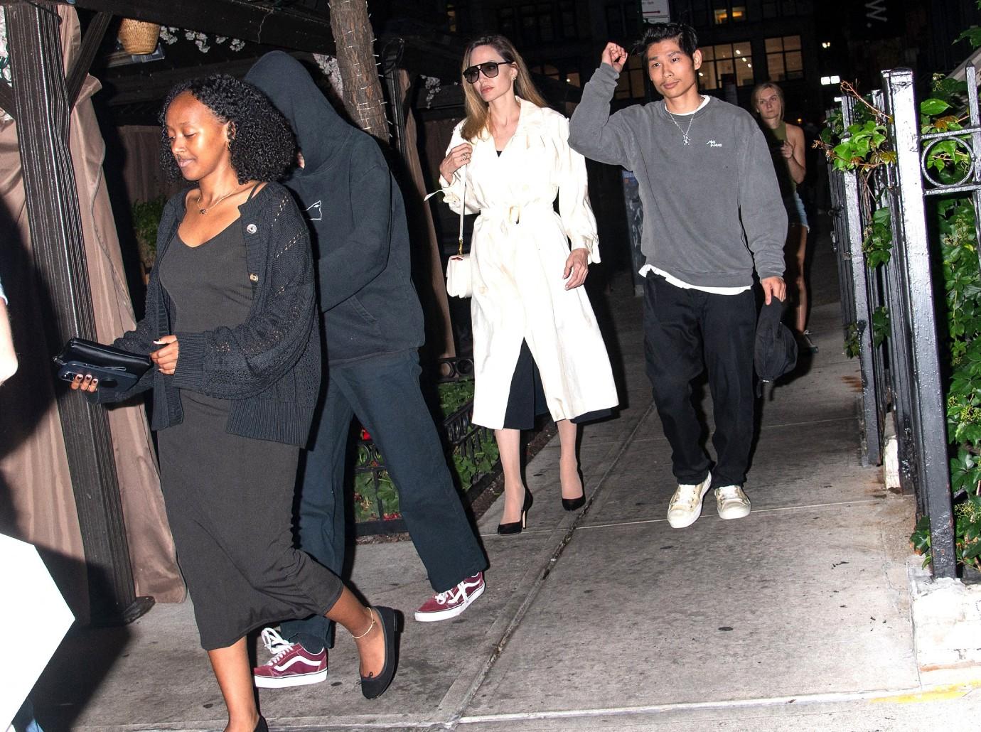 angelina jolie goes apartment hunting nyc son pax daughter zahara