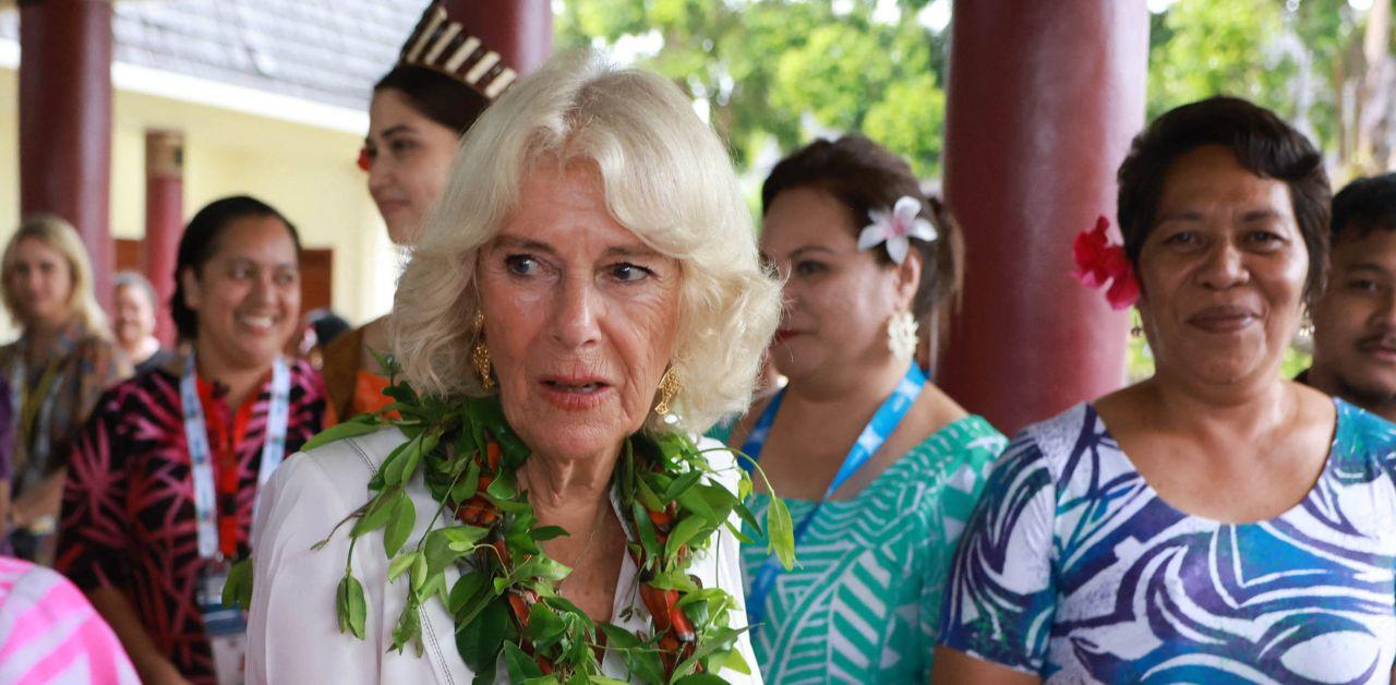 queen camilla teases king charles toiling night tour samoa