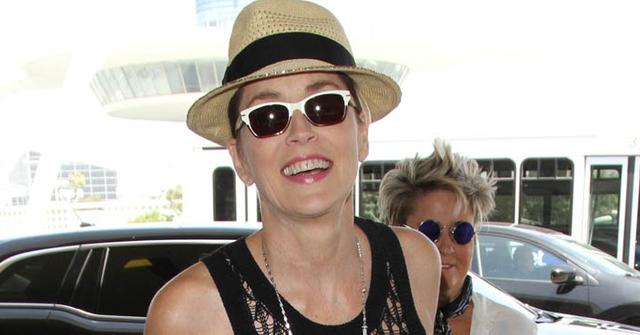 Sharon stone braless