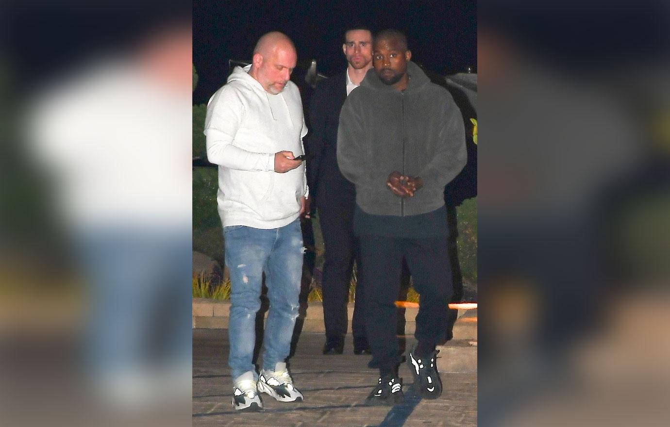 Kanye West seen leaving Nobu Restaurant with friends after dinner