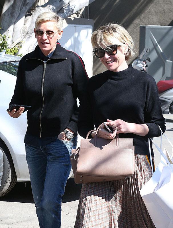 Ellen DeGeneres &amp; Portia De Rossi Out In West Hollywood