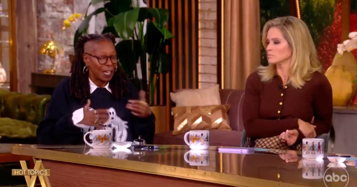 Photo of Goldberg first covered her mouth but then smirked after the incident.